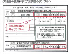 不動産の使用料等の支払い調書のサンプル